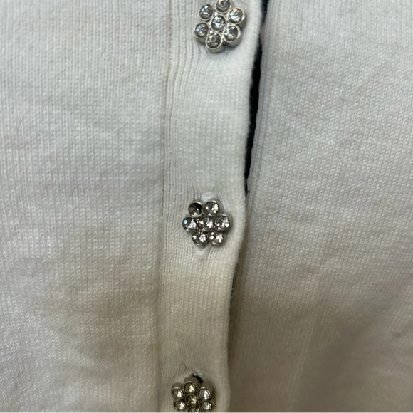 Vintage Guess Rhinestone Button Cotton Cardigan Sweater L - Picture 3 of 11